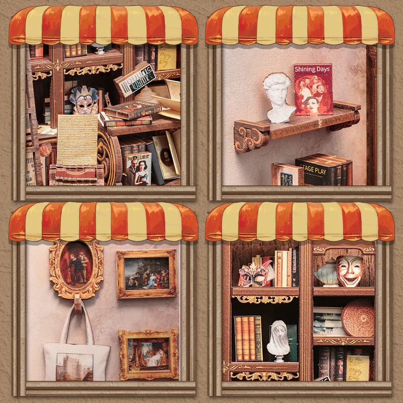 The Drama Bookshop | DIY 3D Book Nook Miniature Kit