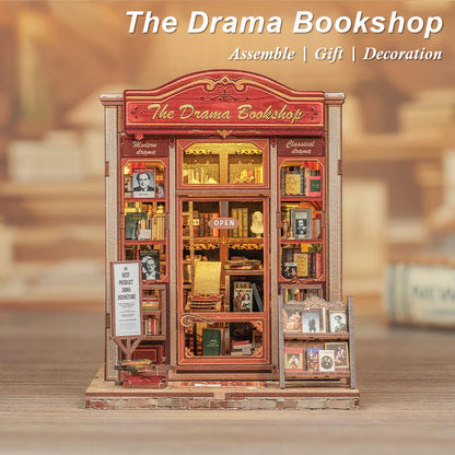 The Drama Bookshop | DIY 3D Book Nook Miniature Kit
