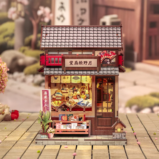 Japanese Fan Atelier | DIY Book Nook Miniature Kit: Tsukino Eogi-dou