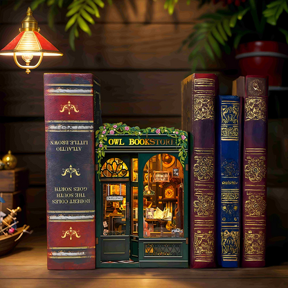Owl Bookstore | DIY 3D Book Nook Miniature Kit