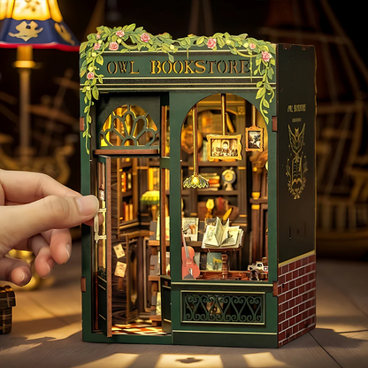 Owl Bookstore | DIY 3D Book Nook Miniature Kit