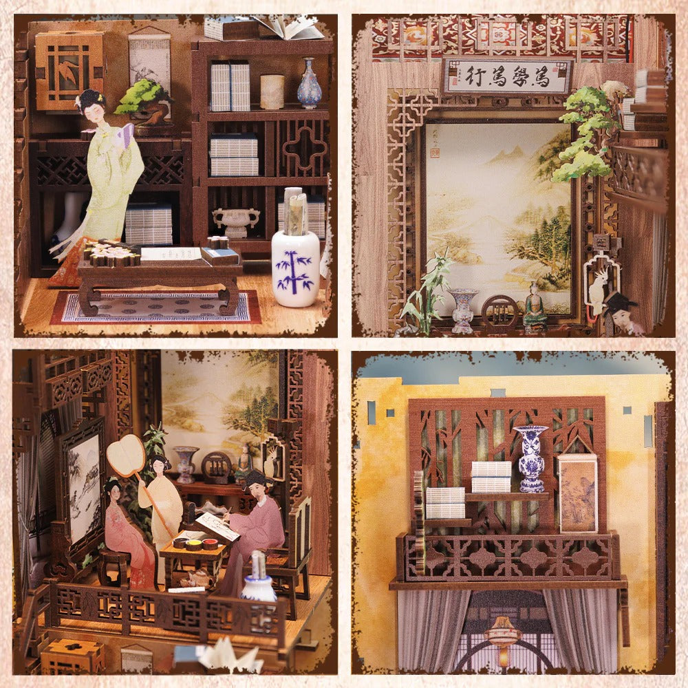 Eastern Poetry Library | DIY 3D Book Nook Miniature Kit