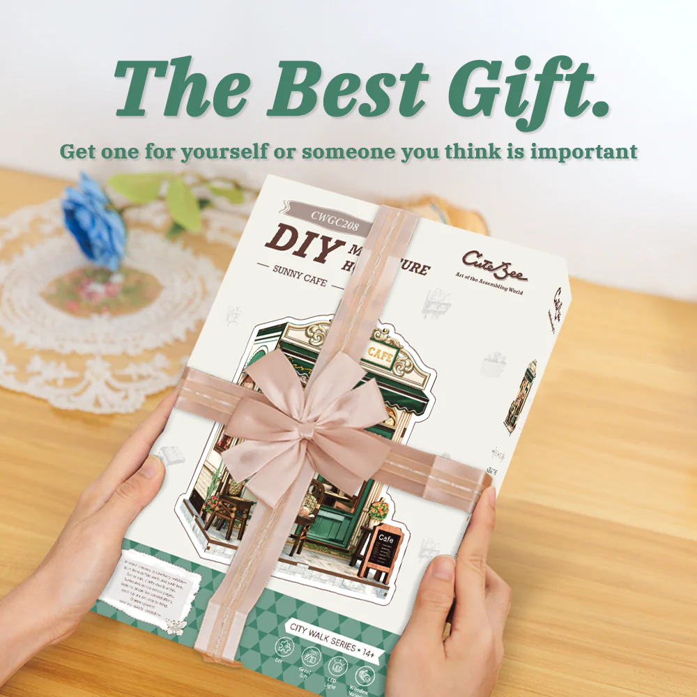 Sunny Cafe | DIY 3D Book Nook Miniature Kit